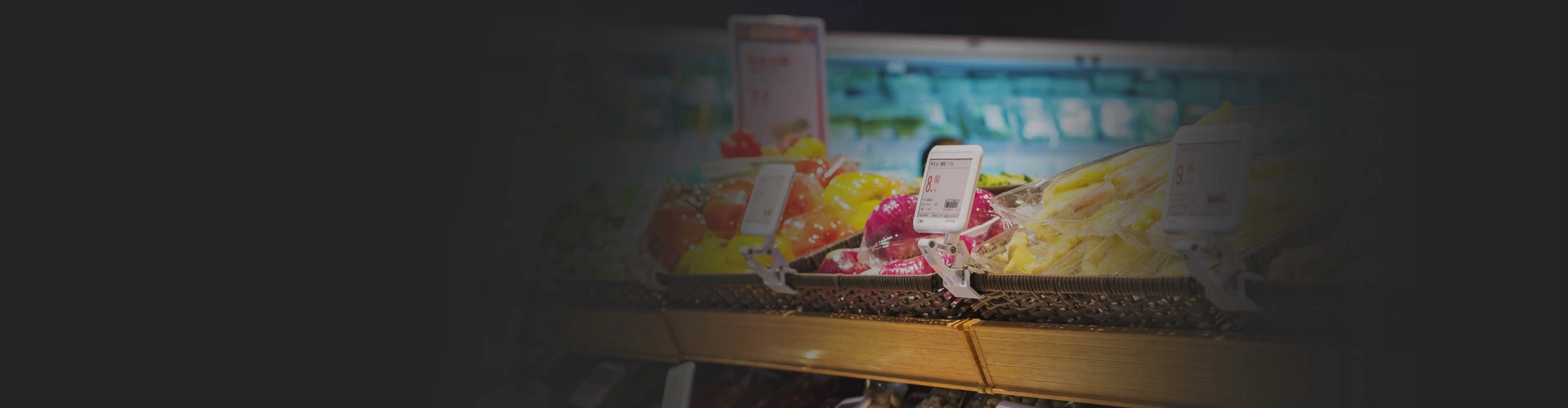 ZKONG elektronik raf etiketlerinin market rafındaki gerçek kullanımı